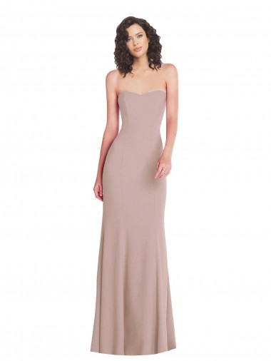 Long Sleeveless Stretch Crepe Dusty Pink Mermaid Formal Dress / Bridesmaid Dress Edmonton