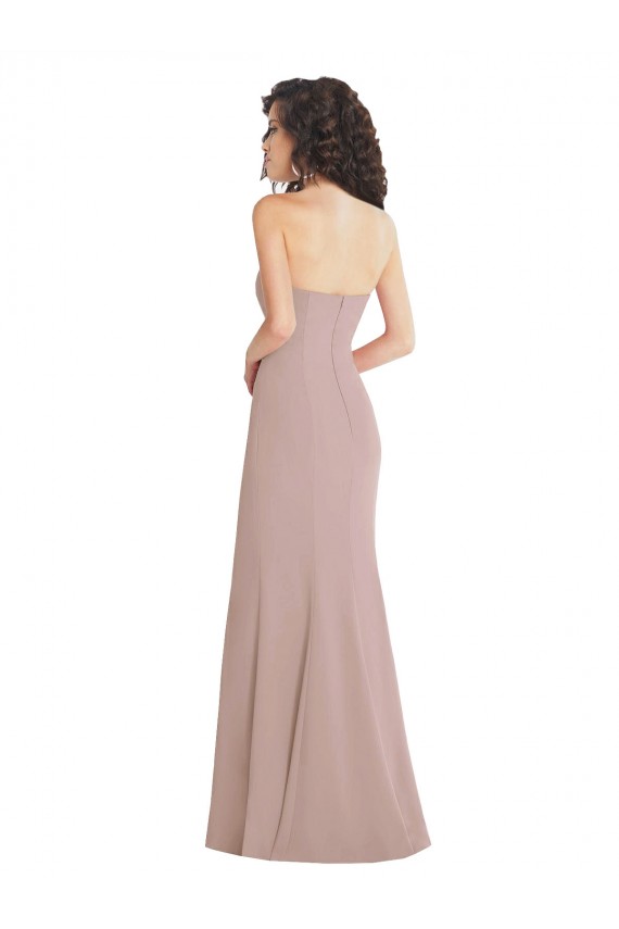 Long Sleeveless Stretch Crepe Dusty Pink Mermaid Formal Dress / Bridesmaid Dress Edmonton