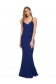 Long Sleeveless Stretch Crepe Royal Blue Sheath Formal Dress / Bridesmaid Dress Edmonton