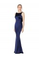 Long Sleeveless Stretch Satin Dark Navy Sheath Formal Evening Gown / Prom Dress / Bridesmaid Dress Edmonton