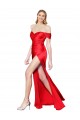 Long Sleeveless Stretch Satin Red Off the Shoulder Mermaid Formal Evening Gown / Prom Dress / Bridesmaid Dress Edmonton