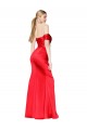 Long Sleeveless Stretch Satin Red Off the Shoulder Mermaid Formal Evening Gown / Prom Dress / Bridesmaid Dress Edmonton