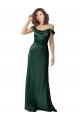 Long Sleeveless Stretch Satin Hunter Off the Shoulder A-Line Formal Evening Gown / Prom Dress / Bridesmaid Dress Edmonton