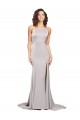 Sweep Train Sleeveless Stretch Satin A-Line Formal Evening Gown / Prom Dress / Bridesmaid Dress Edmonton