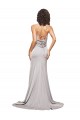 Sweep Train Sleeveless Stretch Satin A-Line Formal Evening Gown / Prom Dress / Bridesmaid Dress Edmonton