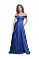 Sweep Train Sleeveless Stretch Satin Royal Blue A-Line Formal Evening Gown / Prom Dress / Bridesmaid Dress Edmonton