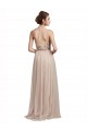 Long Sleeveless Tulle Nude A-Line Bridesmaid Dress Edmonton