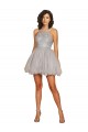 Short Sleeveless Tulle Silver A-Line Bridesmaid Dress Edmonton