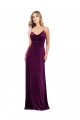 Long Sleeveless Stretch Velvet Grape A-Line Formal Evening Gown / Prom Dress / Bridesmaid Dress Edmonton