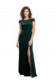 Long Cap Sleeves Stretch Velvet Dark Green A-Line Formal Evening Gown / Prom Dress / Bridesmaid Dress Edmonton