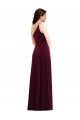 Long Sleeveless Stretch Velvet Burgundy Trumpet Black Tie Evening Dress / Prom Dress / Bridesmaid Dress Edmonton