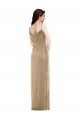 Long Sleeveless Stretch Velvet Champagne Sheath Black Tie Evening Gown / Prom Dress / Bridesmaid Dress Edmonton