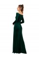 Long Long Sleeves Stretch Velvet Dark Green Sheath Formal Evening Gown / Prom Dress / Bridesmaid Dress Edmonton