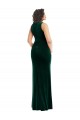 Long Sleeveless Stretch Velvet Dark Green Trumpet Semi Formal Evening Dress / Prom Dress / Bridesmaid Dress Edmonton