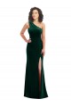 Long Sleeveless Stretch Velvet Dark Green Trumpet Black Tie Prom Dress / Bridesmaid Dress Edmonton