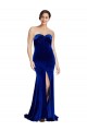 Sweep Train Sleeveless Stretch Velvet Royal Blue Mermaid Formal Evening Gown / Prom Dress / Bridesmaid Dress Edmonton