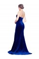Sweep Train Sleeveless Stretch Velvet Royal Blue Mermaid Formal Evening Gown / Prom Dress / Bridesmaid Dress Edmonton