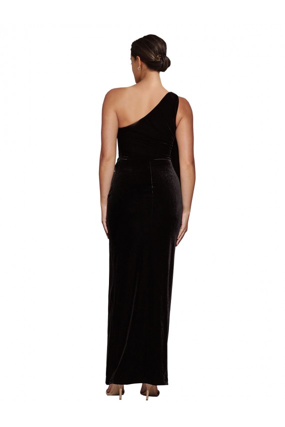 Long Sleeveless Stretch Velvet Black Sheath Formal Evening Gown / Prom Dress / Bridesmaid Dress Edmonton