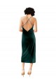 Midi Length Sleeveless Stretch Velvet Dark Green Sheath Formal Dress / Bridesmaid Dress Edmonton